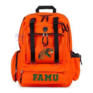 FAMU Florida A&M University Classic Unisex <b>Anti</b>-<b>Theft</b> <b>Backpack</b> Zipper Closure with Softback and Letter Pattern - Product Image 1