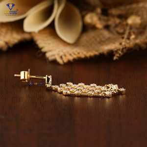 ต่างหูทองคำแท้ 18K ประดับเพชรแล็บโกรน HPHT/CVD ทรงบริลเลียนต์คัท สีเหลืองทอง 0.47 กะรัต จาก labstone ดีไซน์เก๋ไก๋สำหรับงานหมั้น - Product Image 3