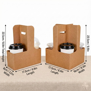 Gobelets à café à emporter au prix d'usine avec logo, emballage en papier kraft, porte-gobelet à <span class=keywords><strong>fleurs</strong></span> pour café à emporter - Product Image 6