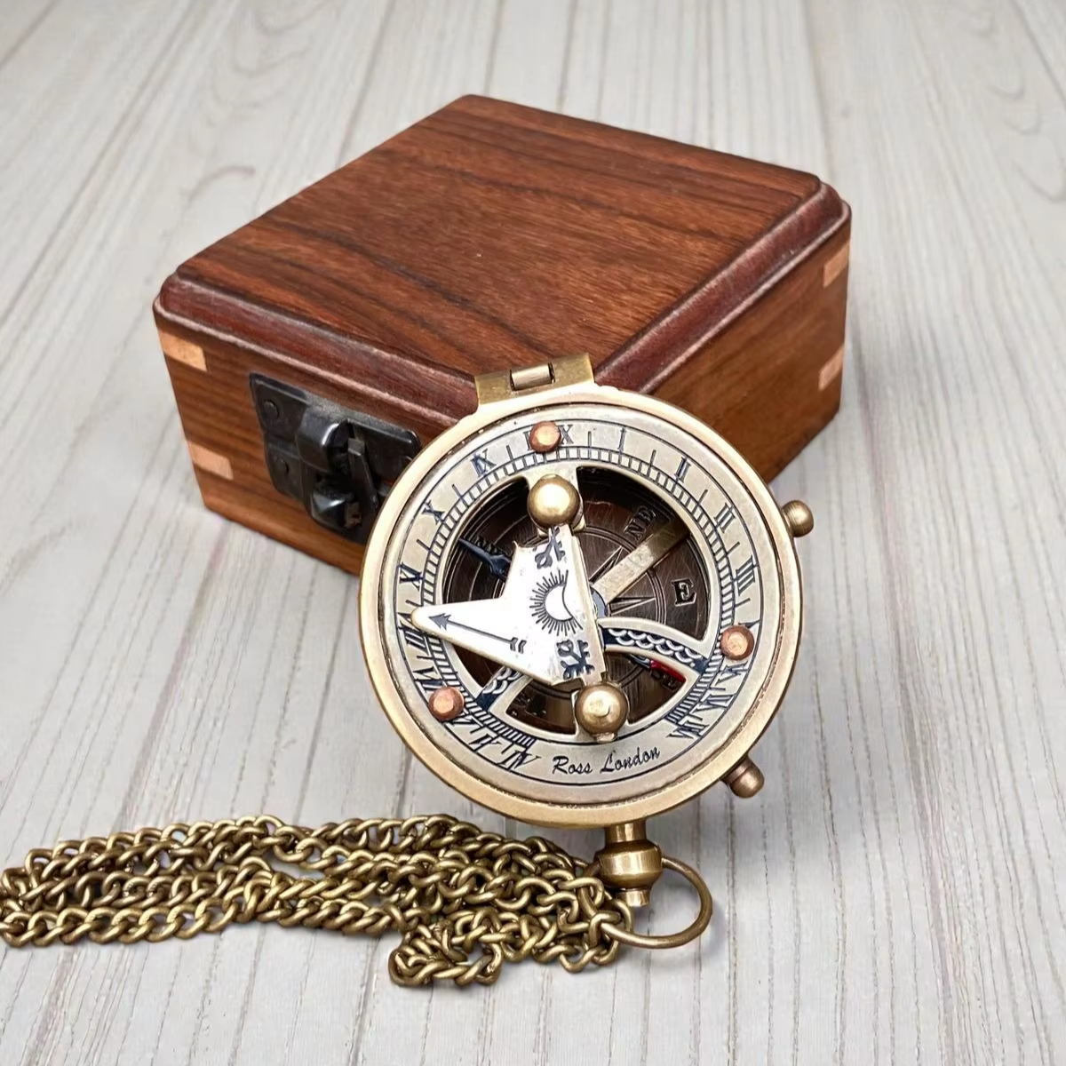🧭 Ancienne Boussole Nautique En Laiton - Collection - Fabriquée Au Royaume-Uni
