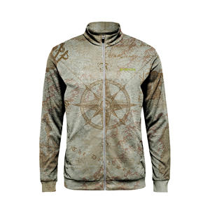 Sweat à capuche numérique avec fermeture éclair pour hommes, streetwear à col haut avec tissu technique de camouflage lavé brodé en 3D pour l'hiver - Product Image 1