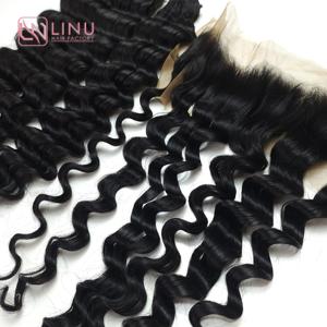 ผมมนุษย์บริสุทธิ์200ก. ผมด้านเป็นลอนลึก13x4ผม1B สีคลื่น9A - Product Image 4