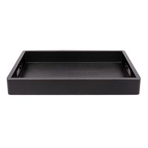 Plateau en bois de luxe de couleur noyer profond avec forme ronde élégante et poignées faciles à saisir, parfait pour divertir les invités - Product Image 6