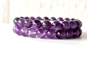 Superior Quality 8mm Amethyst Round Gemstone Beaded <b>Bracelet</b> Unique <b>Healing</b> Crystals For Meditation Jewelry at Wholesale Price - Product Image 4