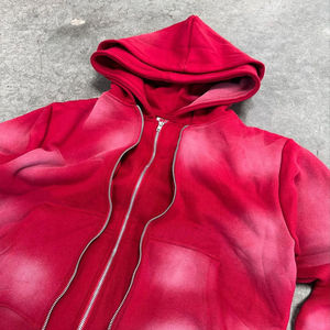 Sudadera con Capucha Personalizada de Algodón 100% Pesado con Cremallera Bidireccional y Diseño Desgastado por el Sol para Mujer y Hombre con Logotipo Frontal - Product Image 2