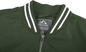 Chaqueta Bomber de tela satinada de alta calidad para hombre, cremallera, decoración bordada de otoño e invierno, Color sólido informal para primavera y otoño - Product Image 3