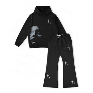 ชุดวอร์มแบบสวมหัวของผู้ชายทรงเข้ารูป2025มีฮู้ดสำหรับวิ่งจ๊อกกิ้งฤดูหนาวผ้าฝ้าย100% สองชิ้นที่ออกแบบมาสำหรับคุณ! - Product Image 2