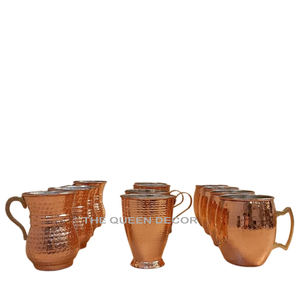 Taza de textura martillada con acabado antiguo de forma redonda de Metal de cobre más vendida, beneficios para la salud, Camping, uso al aire libre - Product Image 6