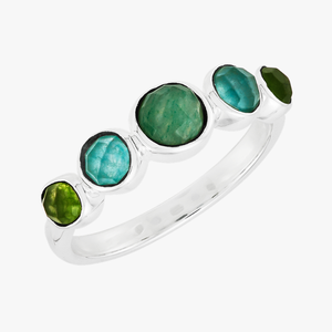 925 Sterling Silver Multi-Shape Gemstone <b>Ring</b> Trendy Fashionable Bezel Setting Silver Plated Wedding or Engagement Gift - Product Image 2