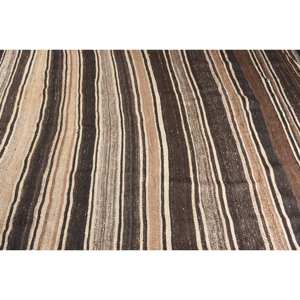 Handmade Traditional Brown Beige Wool <b>Rug</b> 6.8 X 8.9ft Patchwork Rectangle Design for Living <b>Bedroom</b> Hallway Latex Turkish Style - Product Image 5