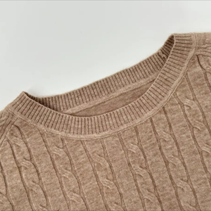 Hot Bán Chất Lượng Cao Ladies 'Casual Crew Cổ Dệt Kim Áo Len Ngắn Tay Áo Của Phụ Nữ Thời Trang Áo Thun Trong Hazelnut Cho Mùa Thu - Product Image 2