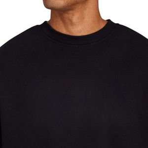 Jersey de cuello redondo de algodón 345GSM 100% para hombre, sudadera con logotipo frontal en negrita bordado, ropa informal de uso diario para invierno, negro - Product Image 5