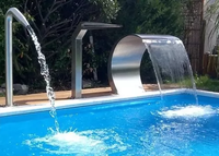 Rideau d'eau en acier inoxydable Piscine Spa Cascade Fontaine Buse Fabriqué Douche de massage