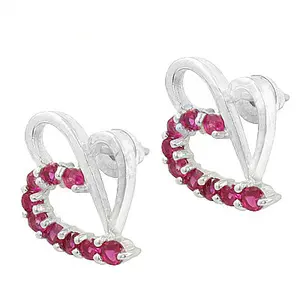 Pendientes de Plata 925 con Corazón de Rubí y Diamante Talla Pera, Pendientes Colgantes de Oro Rosa, Joyería Moderna y Bonita para Mujer, Chapados en Oro - Product Image 1