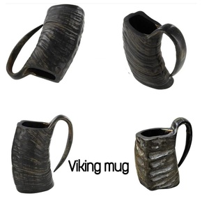 Taza de cuerno de búfalo brandy Vikingo y taza de cerveza mango de cuerno beber artesanía café taza de Fiesta Medieval hogar jardín cocina Decoración - Product Image 5