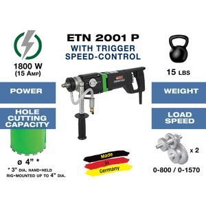 Forets diamantés à double vitesse et couple élevé pour le perçage humide et sec de la maçonnerie et du béton, portatifs, pour des diamètres jusqu'à 3 pouces - Product Image 3