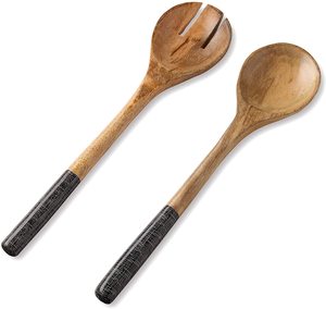 Premium wooden <b>salad</b> <b>spoon</b> and fork set ideal for healthy serving stylish eco friendly utensils for kitchen and dining - Product Image 5