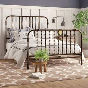 <b>Vintage</b> style brass <b>bed</b> frame ideal for premium interiors with handcrafted detailing and strong construction - Product Image 4