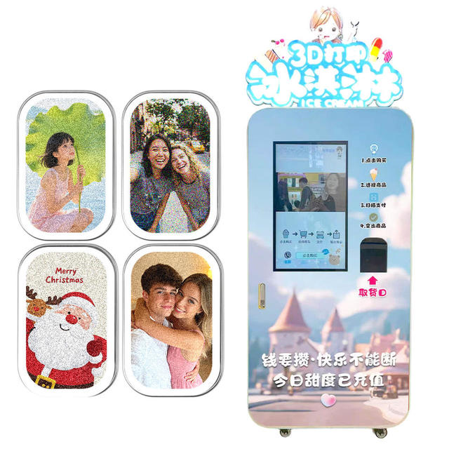 UV 3D Printer Ice Cream Vending Machine Custom DIY Self Service Ice Cream Machine for Small Business