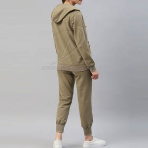 ชุดวอร์มผ้าคอตตอนสีทึบของผู้หญิงชุดวอร์มสำหรับฤดูหนาวบริการผลิตตามสั่ง100% โลโก้ - Product Image 2