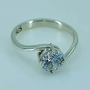 Navya <b>Craft</b> 925 Solid Sterling Silver Blue Topaz Round Handmade Women's <b>Ring</b> Sizes 4-13 for Christmas Anniversary Birthday - Product Image 5