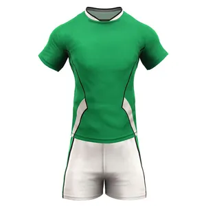 Premiumqualität Mannschaftsbekleidung 100 % Polyester Rugby-Anzug neuestes Design hochwertiges Silikon-Gelddruck Logo-Design Rugby