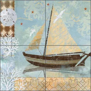 Evelia Velero Azulejo de cerámica Mural para cocina Ducha Arte de la pared - Product Image 1