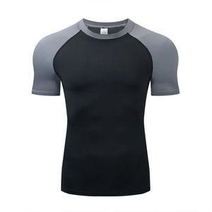 Camiseta de gimnasio de compresión personalizada 2025 para hombre, camiseta de entrenamiento de manga corta de secado rápido, ropa de entrenamiento al por mayor - Product Image 1