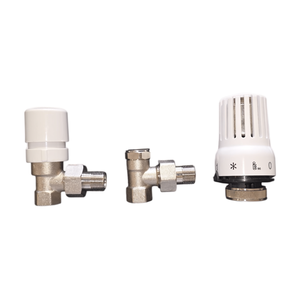 Válvula Termostática Tradicional de Hierro Niquelado, Conexión 3/8 para Radiador, Cabezal Termostático de Bloqueo para el Control del Radiador en Hogares - Product Image 2