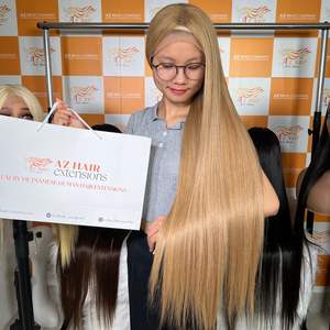 Venta al por mayor HD peluca frontal de encaje vietnamita cabello humano de alta calidad listo para enviar 100% Remy doble dibujado extensiones de cabello - Product Image 4