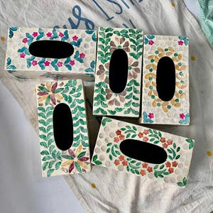 Boîte à mouchoirs en nacre de qualité supérieure, porte-mouchoirs en nacre, décoration de luxe incrustée pour la maison et l'hôtel, exportation - Product Image 6