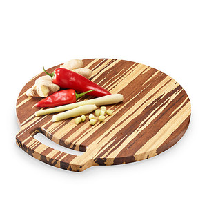 Planche à découper en bois d'acacia écologique avec poignée, forme personnalisée pour couper les légumes et la viande, passe au lave-vaisselle - Product Image 3