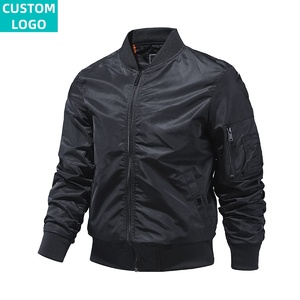 Abrigo corto LOGO personalizado rompevientos Deportes al aire libre Softshell Poliéster Chaqueta de bombardero de satén para hombre - Product Image 4