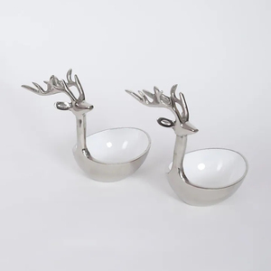 Mini bol en aluminium pour décorations de centres de table Bol de service imprimé émaillé en métal de haute qualité pour la décoration intérieure - Product Image 1