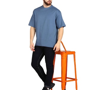 Top qualité surdimensionné 100% coton hommes T-Shirt avec impression personnalisée votre marque Logo T-Shirt hommes été goutte épaule T-Shirts - Product Image 1