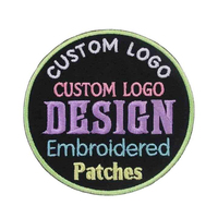 Vente directe d'usine, patch brodé avec bordure en merrow adhésive, design personnalisé, patch brodé très vendu