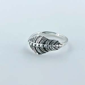 Navya Craft Handmade 925 Sterling Silver Leaf <b>Ring</b> for Women <b>Plain</b> Design Sizes 4 to 13 for Christmas Anniversary Birthday Gifts - Product Image 2