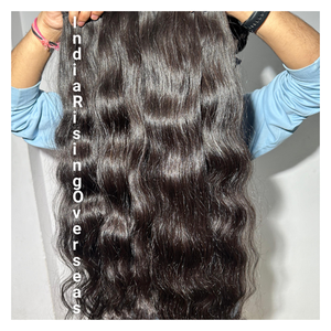 Alta calidad Raw Natural Wave indio humano solo donante Virgen sin procesar cutículas alineadas extensión de cabello doble dibujado - Product Image 4