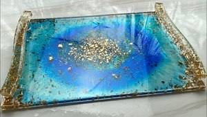 Plateau de service fait main en résine de qualité supérieure plateau de service en résine de couleur personnalisée en résine d'excellente qualité - Product Image 3