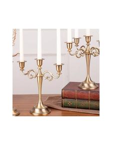 Elegantes candelabros de metal hechos a mano para la decoración de la boda, diseño de pieza central perfecto para la decoración de la iluminación de la mesa del comedor del hogar - Product Image 5