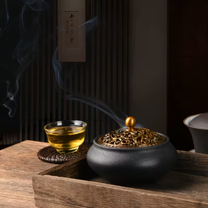 Brûleur Bakhoor en laiton islamique avec pinces à socle en forme de croissant et d'étoile pour le Ramadan - Product Image 6