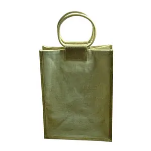 गनी शॉपिंग बैग हेसियन टोट बैग प्राकृतिक इको फैब्रिक पुन: प्रयोज्य दो बोतल जूट वाइन शॉपिंग बैग
