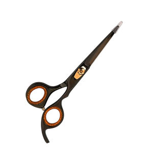 Ciseaux de coupe de cheveux en gros de couleur noire enduite de la meilleure qualité ciseaux de salon de coiffure de beauté en acier inoxydable avec vis dorée - Product Image 2