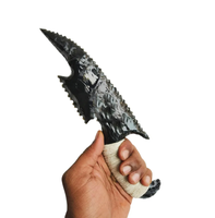 Couteau antique en obsidienne noire artisanal, lame de poignard, arme en cristal artisanale, outil de protection spirituelle, décoration, cadeau