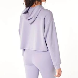 Sudadera corta personalizada para mujer, venta al por mayor, sudadera corta para uso diario, comodidad premium - Product Image 5