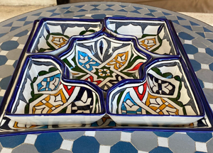 Ensemble d'apéritif en céramique peint à la main marocain coloré décoration de la maison d'apéritif marocain, servant à la main personnalisé Handpai - Product Image 4