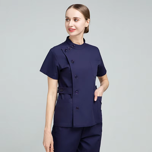 Stylish Unisex Custom Nursing Scrubs Sets Short Sleeve Medical Uniforms with Printed Techniques OEM Hospital Unisex - Product Image 2