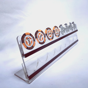 Crystal Clear Acrylic Poker Chip Display Rack 2 Row 16 Slot Chip Holder for <b>Gaming</b> Counter - Product Image 4