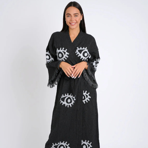 Kimono largo bordado hecho a mano para mujer, cárdigan de gran tamaño, manga larga, Midi, Kimonos para mujer, buena calidad - Product Image 1