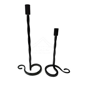 Portavelas de hierro de metal con acabado antiguo clásico para decoración de granja moderna, ambiente romántico y decoraciones de boda Rústicas - Product Image 2